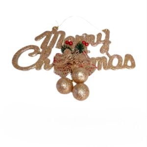 Decor gold "Merry Christmas" 19*33cm, #ZD-2266, 30-640