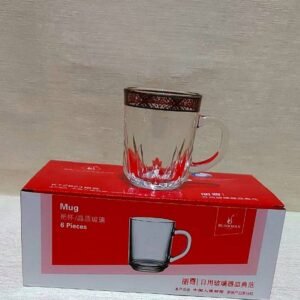 Cană sticlă 220ml, set 6PCS