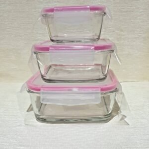 Set 3 containere sticlă cu capac LV-FRESCOS1