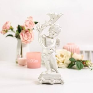 Suvenir Inger cu suport lumânări, 31cm, perla, 88/14P, DS1227