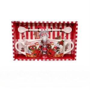 Set cadou Christmas, 2 căni+linguriţe 210 ml, LBY659, DS09988