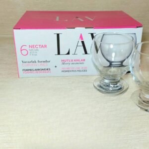 Set 6 pahare sticlă 215 ml, 9 cm LV-NEC346F