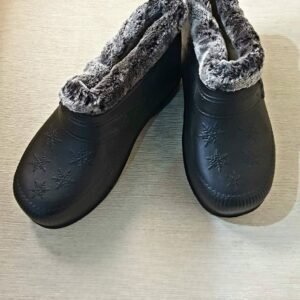 Galoşi+blană negri, femei, set 6per, B-31, 36-426G0
