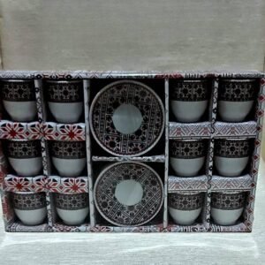 Set cafea ceramică Etno 90ml, 12+12pcs