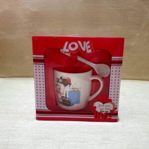 Ceaşcă ceramică +linguriţă, Love, L002, 41-388