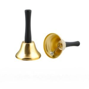 Clopoţel metal, mâner lemn Auriu, 75 mm, 30-630.7