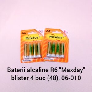 Baterii alcaline R6 "Maxday" blister 4 buc (48), 06-010