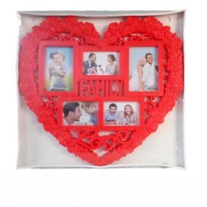 Colaj 5 foto-inimă "Family", Roşu, DA1042
