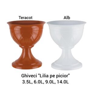 Ghiveci ”Lilia pe picior”, 14.0L, Alb
