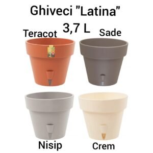 Ghiveci "Latina" 3,7 L Sade/Teracot/Nisip/Crem