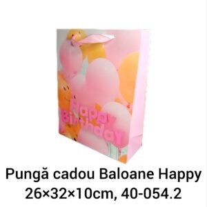 Pungă cadou Baloane Happy 26x32x10cm, 40-054.2