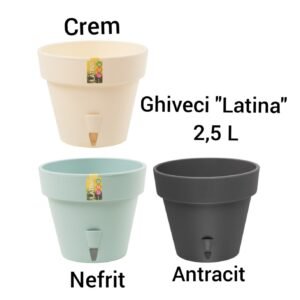 Ghiveci "Latina" 2,5 L Crem/Nefrit/Antracit