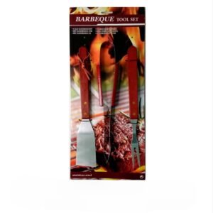 Set 3 ustensile bbq&grill,inox/lemn 5088, CP00053