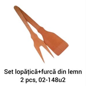 Set lopăţică+furcă din lemn 2 pcs, 02-148u2