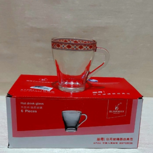 Cană sticlă 270ml, set 6PCS