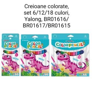 Creioane colorate, set 6/12/18 culori, Yalong, BR01616/ BR01617/BR01615