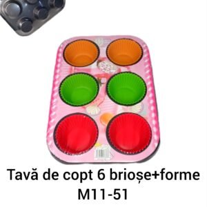 Tavă de copt 6 briose+forme M11-51