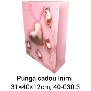 Pungă cadou Inimi 31×40×12cm, 40-030.3