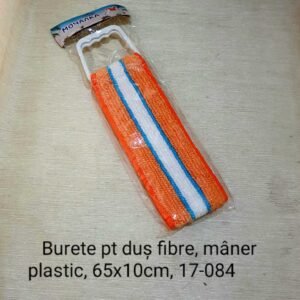 Burete pt duş fibre, mâner plastic, 65x10cm, 17-084