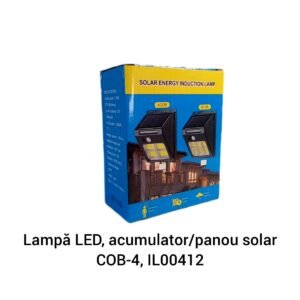 Lampă LED, acumulator/panou solar COB-4, IL00412