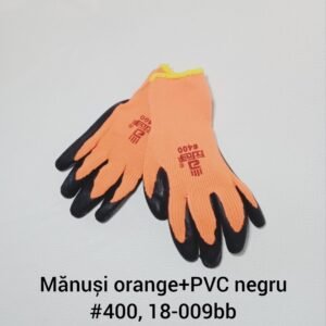 Mănuşi orange+PVC negru #400, 18-009bb
