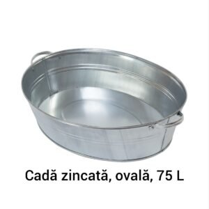 Cadă zincată, ovală, 75 L