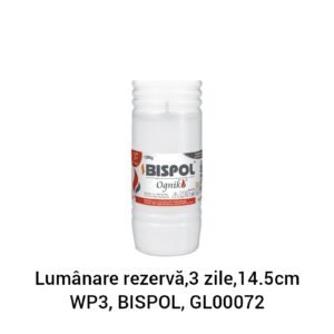 Lumânare rezervă,3 zile, 14.5cm WP3, BISPOL, GL00072