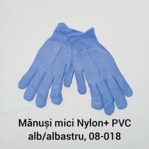 Mănuşi mici Nylon+ PVC alb/albastru, 08-018