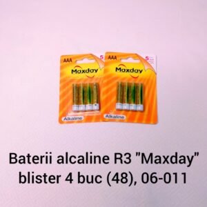 Baterii alcaline R3 "Maxday" blister 4 buc (48), 06-011