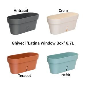 Ghiveci "Latina Window Box" 6.7L Antracit