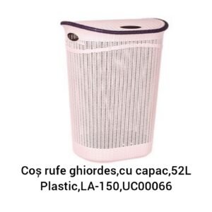 Coș rufe ghiordes,cu capac,52L Plastic,LA-150,UC00066
