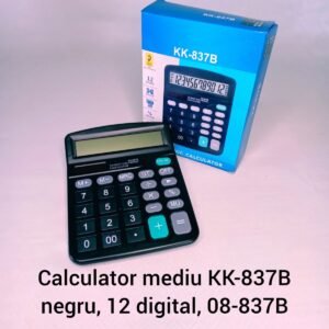 Calculator mediu KK-837B negru, 12 digital, 08-837B