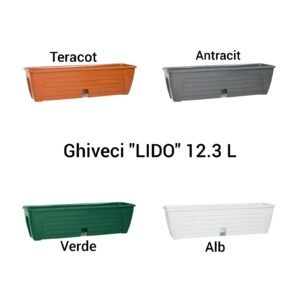 Ghiveci "LIDO" 12.3 L Teracot/Antracit/Verde/Alb