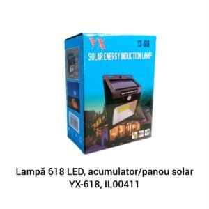 Lampă 618 LED, acumulator/panou solar YX-618, IL00411