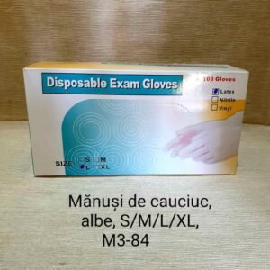 Mănuşi de cauciuc, albe, XL