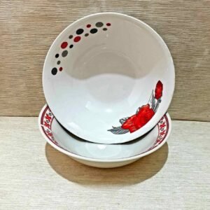 Farfurie Salad 8", albă + desen tradițional, 41-548