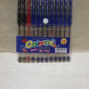 Set 12 stilouri gel, 1rosu/2 negru/9 albastru