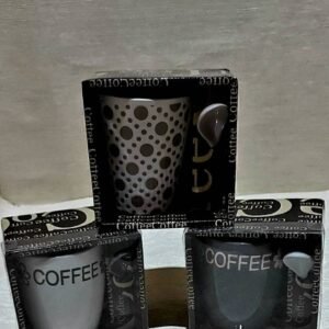 Set cană ceramică cu lingură 350ml