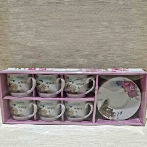 Set cafea ceramica Flori mix