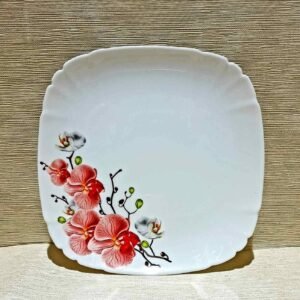 Farfurie pătrată 23cm, Orhidee
