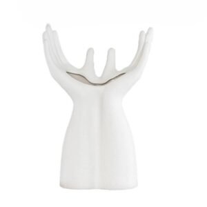 Vază Mână, 30cm, albă, DS6257