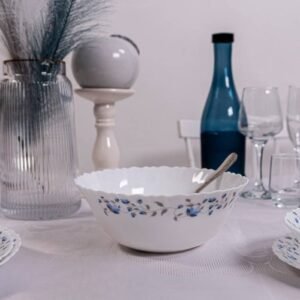 Bol opal cu imprimeu albastru, 20.5cm, VS5276