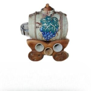 Butoi pe suport cu pahare 3L ceramică bej DS0227