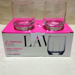 Set 6 pahare sticlă, 310ml, Suc/Apa, LV-DIA15F