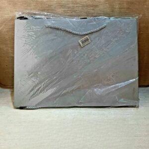 Pungă cadou orizontala, hirtie, 35x25x20cm, Teracot Gri, 40-058.3