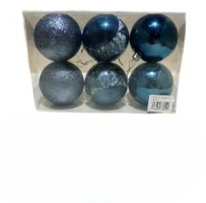 Globuri de Crăciun albastru închis 8 cm, set 6 buc PC1480