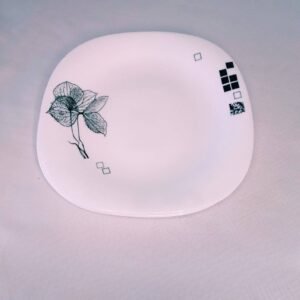 Farfurie pătrată OpalGlass, 21 cm floare neagră, LFP85,41-703.001