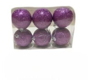 Globuri brad "Luci" 7 cm, set 6 buc violet 30-426